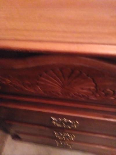 dresser and recliner 4 cherry wood dining chairs - Thumbnail 4