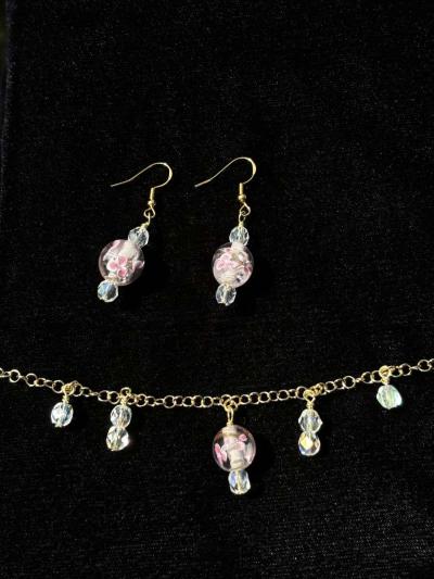 handmade necklace and earring set - Tehachapi, California