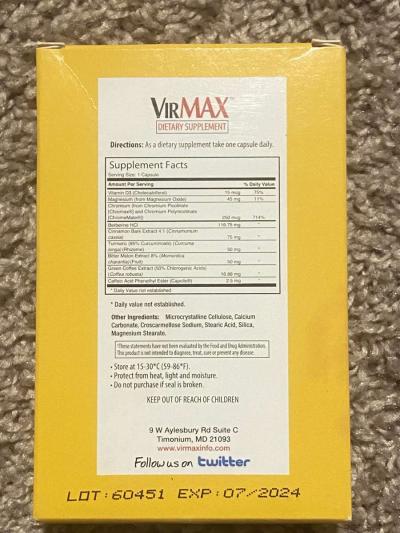 VirMAX Blood Sigar Stabilization - Thumbnail 2