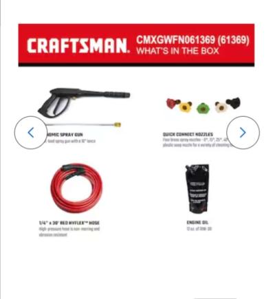 CRAFTSMAN 3400 PSI 24Gallons Cold Water Gas Pressure Washer - Thumbnail 4