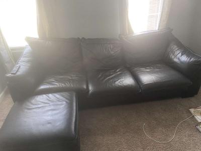 Black Leather Sofa Set - Thumbnail 3