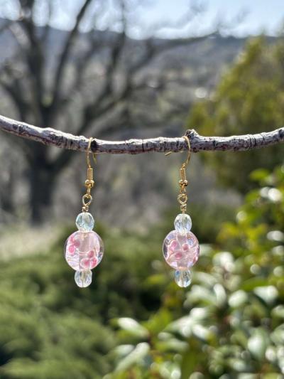 handmade glass beaded earrings - Thumbnail 2