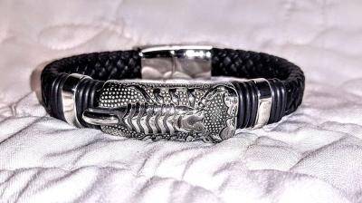 Scorpion PU Braided Leather Bracelet - Thumbnail 3