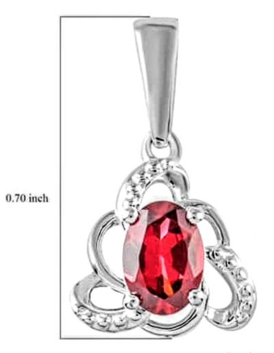 SOLD  Orissa Rose Garnet Sterling Silver Pendant - Thumbnail 2