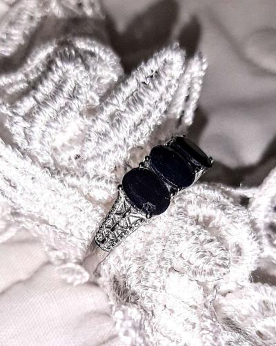 Midnight Sapphire Ring  Size 10 - Thumbnail 2