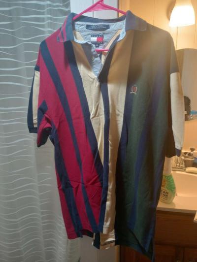 tommy Hilfiger polo shirt vtg stripe - Thumbnail 2