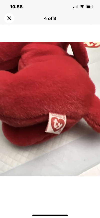 Ty Rover the red dog beanie buddy  error left ear backwards - Thumbnail 4