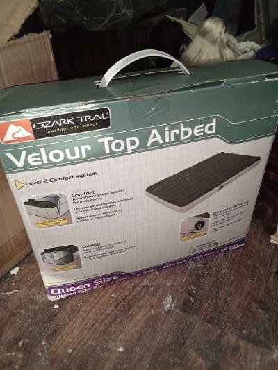 two air mattresses with air pump