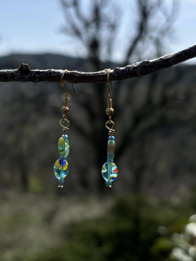 handmade glass bead earrings - Thumbnail 3