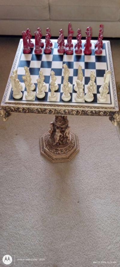 Marble Top Board Chess Set - Thumbnail 2