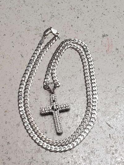 26 inch Sterling Silver Chain with Cross Charm - San Antonio, Texas