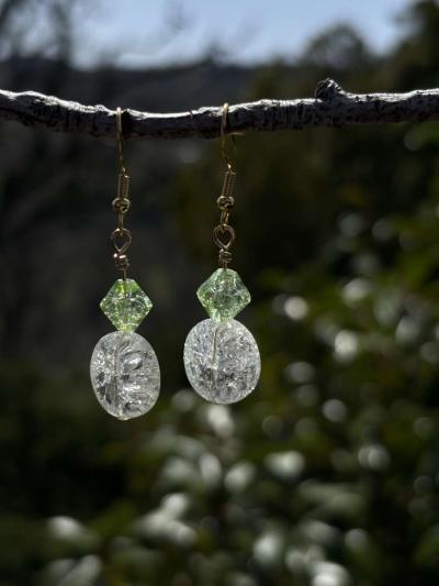 handmade glass beaded earrings - Thumbnail 3