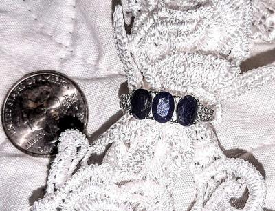 Midnight Sapphire Ring  Size 10 - Thumbnail 3