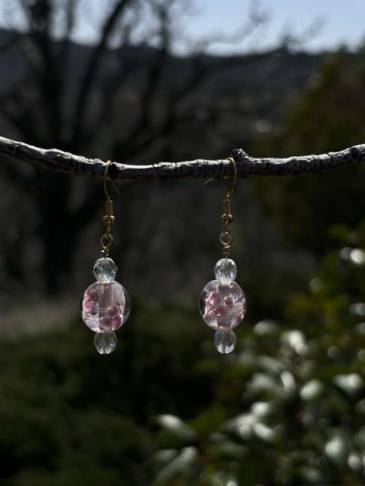 handmade glass beaded earrings - Thumbnail 3
