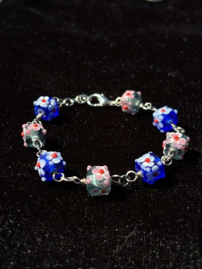 Handmade textured glass bracelet - Thumbnail 2