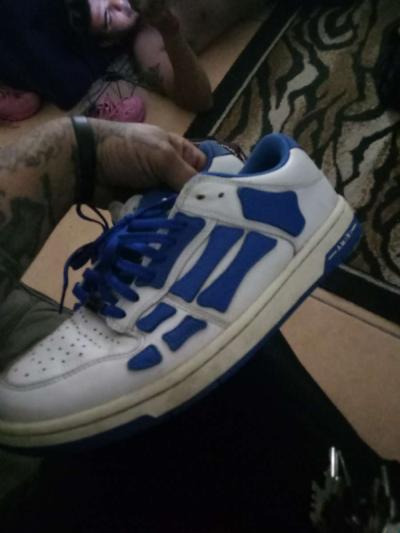 AMIRI SKEL TOP SIZE 10 BLUE AND WHITE SNEAKERS - Thumbnail 6