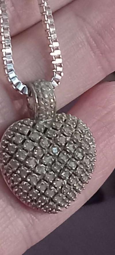 925 sterling silver heart pendant - Thumbnail 2