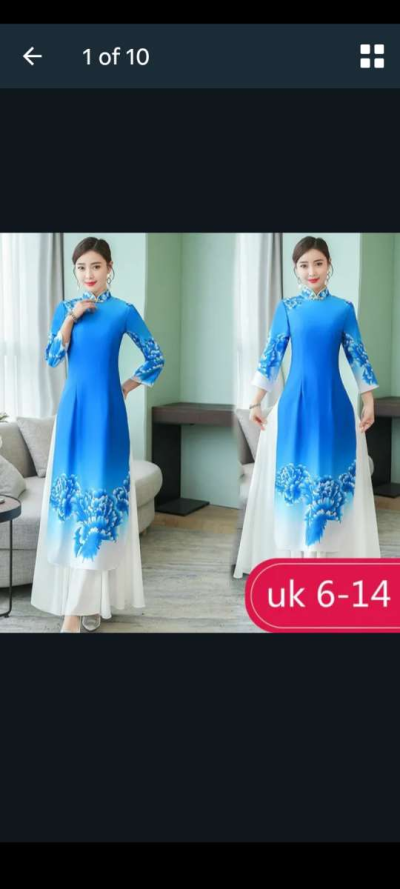 Blue Asain Womens Outfit - Thumbnail 2