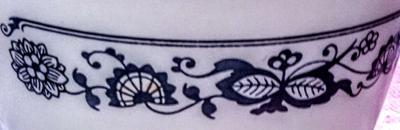 Pyrex Milk Glass Cup with Blue Flowers Design - Thumbnail 5