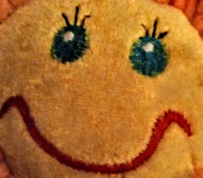 Orange Flower with Yellow Smiley Face and Green Bendable Ste - Thumbnail 4