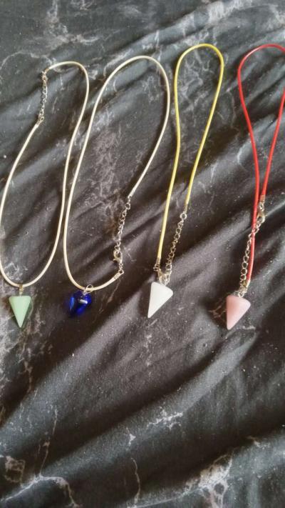 colorful pendulum shaped necklace - Thumbnail 2
