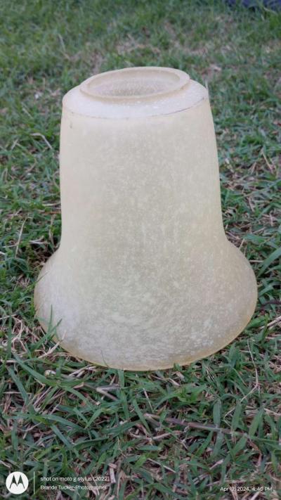 small frosted tan and white swirl light fixture dome - Thumbnail 2