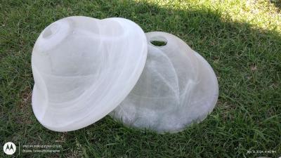 Medium frosted white swirl light fixture dome - Greenville, Texas