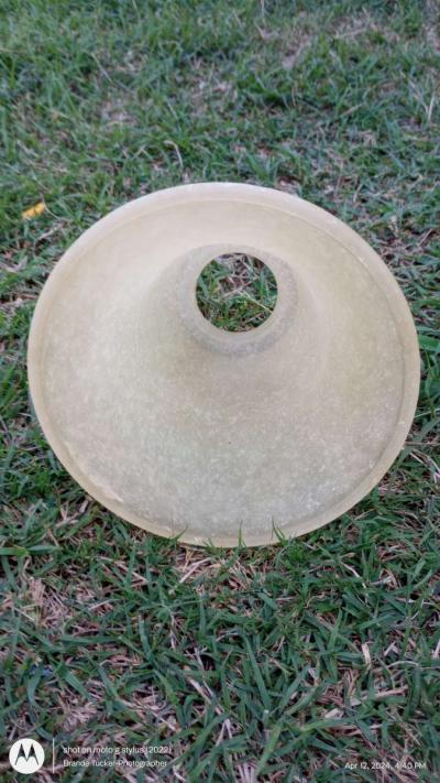 small frosted tan and white swirl light fixture dome - Thumbnail 3