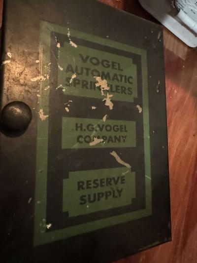 Antique Vogel Fire Sprinkler Head Box - Thumbnail 2