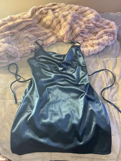 silk short homecoming dress - Thumbnail 2