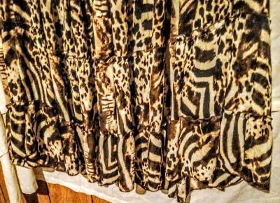 Brown and White Animal Print Skirt - Thumbnail 5