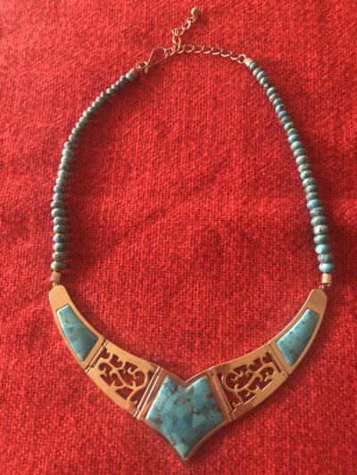 Jay King Gemstone Signed DTR  Copper and Inlay Turquoise Nec