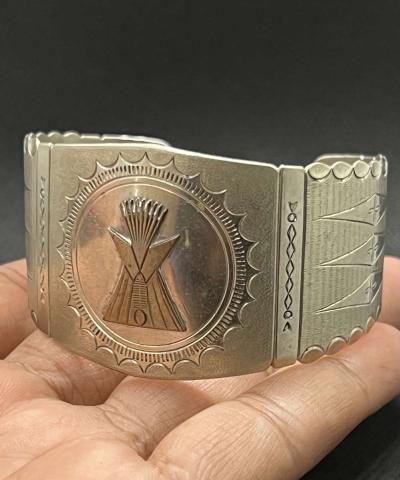 Collectable Old  Authentic Eygptian Sliver Plated Bangle - Thumbnail 5