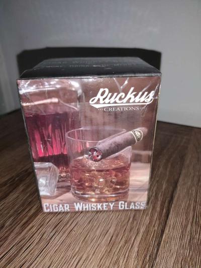 Ruckus Creations Old Fashioned Cigar Whiskey Glass - Thumbnail 2