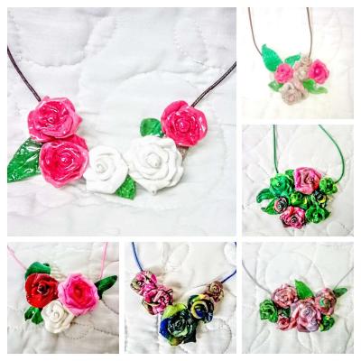 Handcrafted One of a kind Original Rose Statement Necklaces - Thumbnail 1