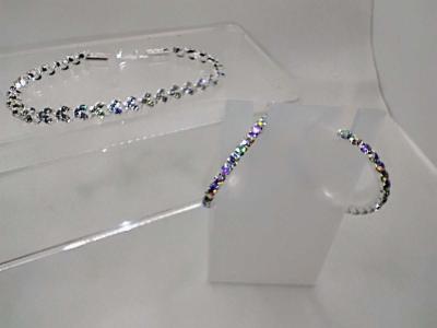 Rhinestone bracelet and earrings sey - Thumbnail 4