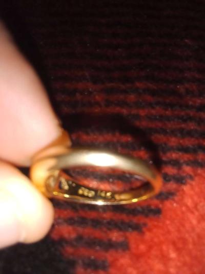 14 k gold topaz ring with fire blue gemstone - Thumbnail 2