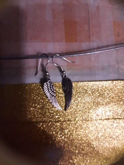 Silver Feather Earrings - Thumbnail 2