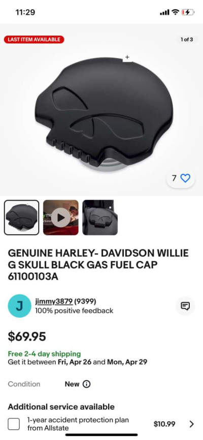 Harley Davidson Willie G Skull Collection Fuel Cap - Thumbnail 2