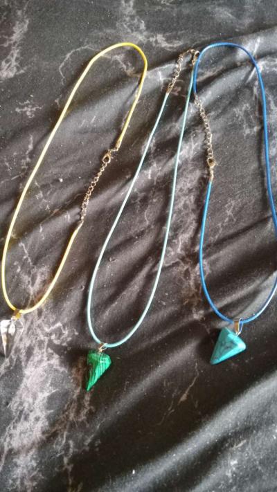 colorful pendulum shaped necklace - Thumbnail 3