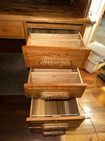 Vintage RollTop Desk with Chair - Thumbnail 4