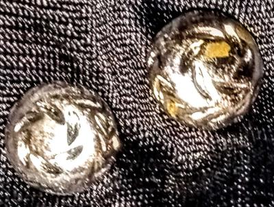 Silver Plated Rose Etched Details Stud Earrings - Thumbnail 2