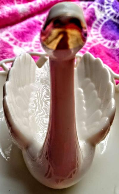 Avon White Swan Jewelry Plate - Thumbnail 4