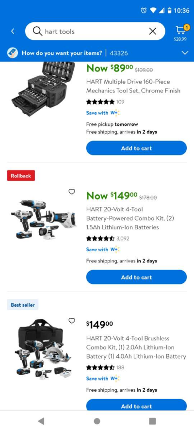Hart 20 volt combo kit - Thumbnail 2