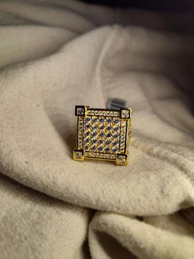 mens sz 9 14kg over 925 Sterling Silver and icy Cz - Thumbnail 4