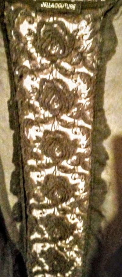 JellaCouture Black Sheer Lace Cover Up - Thumbnail 5