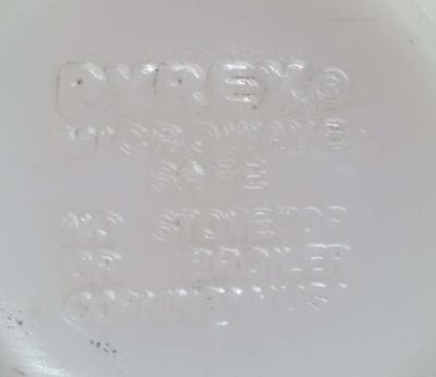 Pyrex Milk Glass Cup with Blue Flowers Design - Thumbnail 6