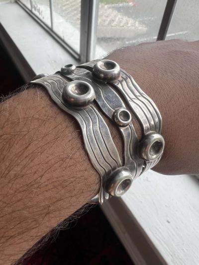 old Vintage Solid Sliver Bangle for hand - Thumbnail 5