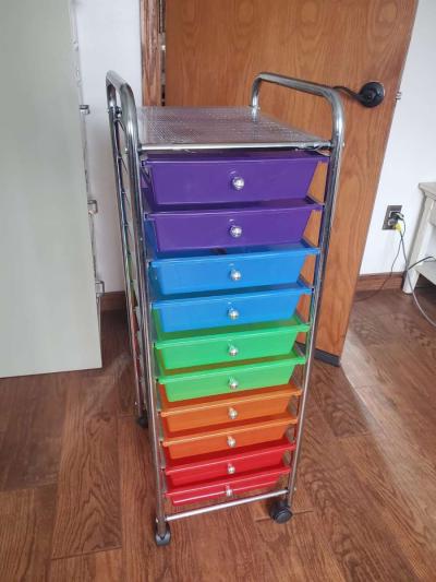 Rolling plastic storage card