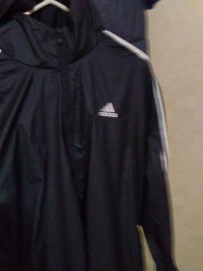 mens Adidas hoodie rain jacket large - Thumbnail 2